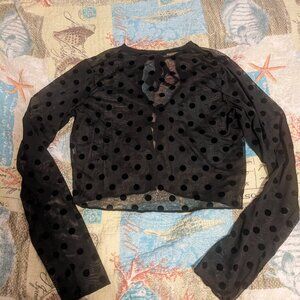 Mesh polkadot cardigan